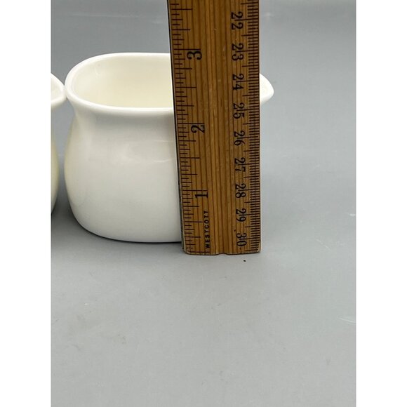 2 Varick Alpha Ceram Creamers Pourers White Porcelain Primitive Cottage Elegant - Picture 4 of 7
